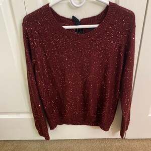 a.n.a A New Approach Glittery Maroon Burgundy Knit Pullover Sweater Medium